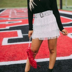 Belted rhinestone skirt